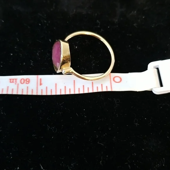 Watermelon Tourmaline 18k yellow bezel gold Ring - Picture 8 of 9